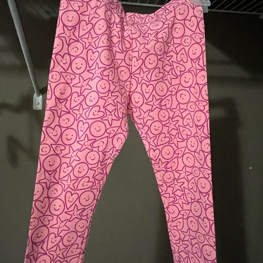 3 pairs Girls size 6 month leggings pink purple and gray